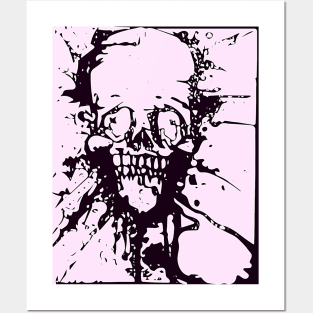 Splat Skull Pink Posters and Art